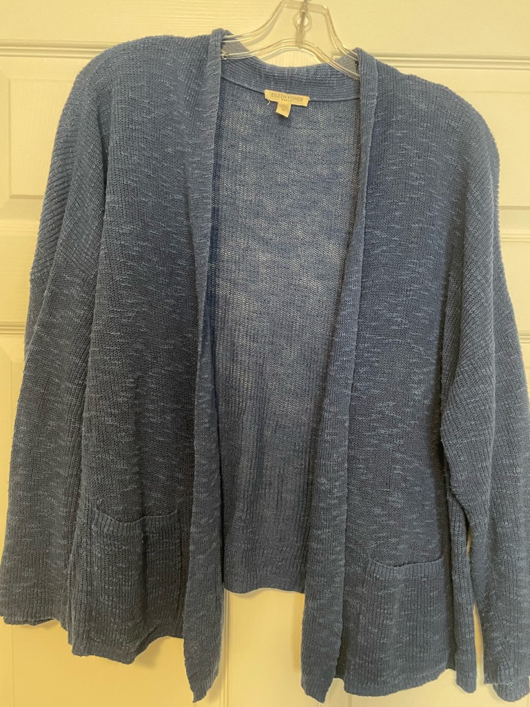 Eileen Fisher Cozy Open-Front Blue Women’s Cardigan Sweater
